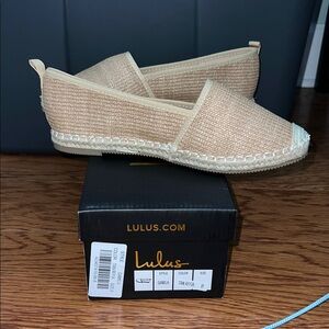 Lulu's Beige Espadrille Slip-Ons